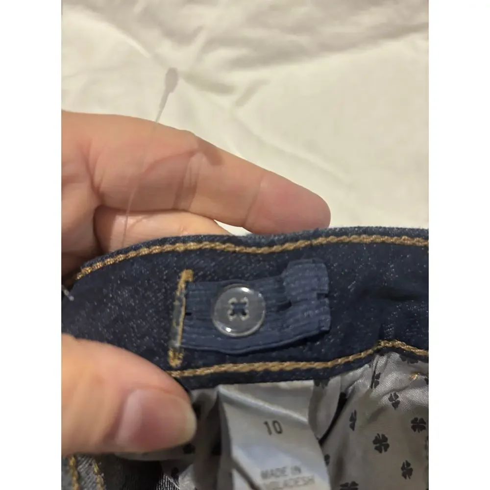 Lucky brand 10 dark blue denim cuffed shorts adjustable waistband nwt
